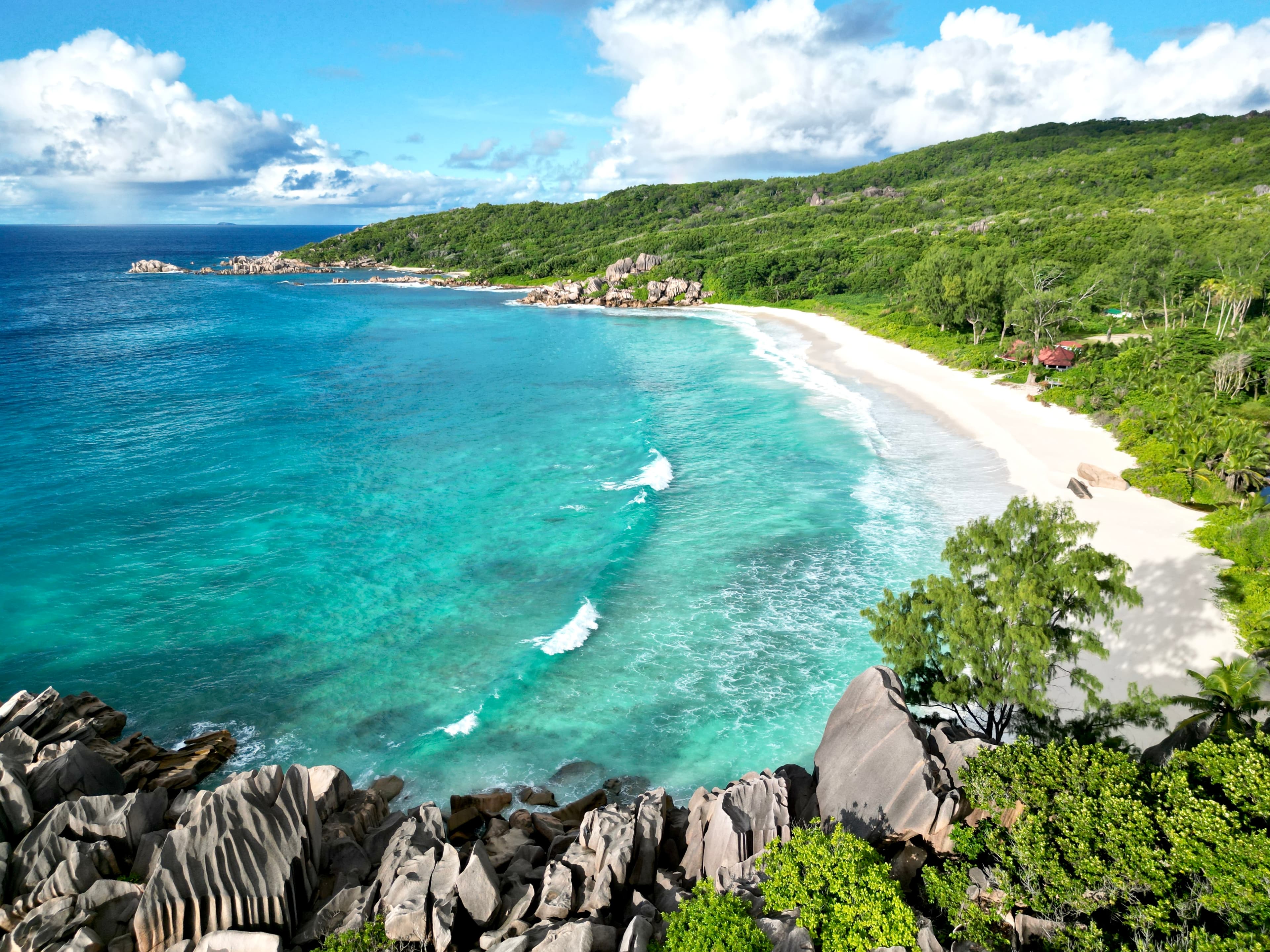 Beautiful scenery in Seychelles promoting sustainable tourism